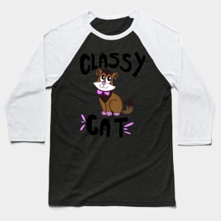Classy cat Cute Cartoon Cat T-shirt Baseball T-Shirt